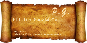 Pillich Gusztáv névjegykártya